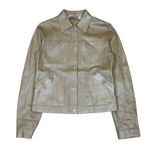 Jil Sander Raf Simons Leather Jacket Women's 36 Minimalist Quiet Luxury